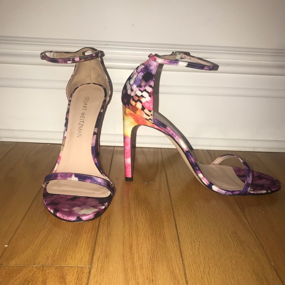 Stuart Weitzman Nudistsong Bright Pixel Silk w box